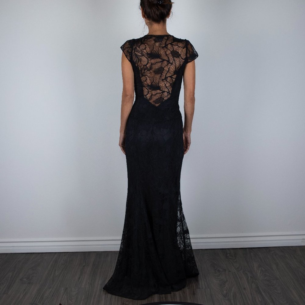 Vintage Zac Posen Black Lace Gown
